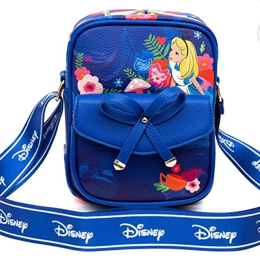 Wondapop Disney Alice in Wonderland Luxe 8" Crossbody Bag in Blue. NWT!